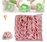 LUYJWZN Washcloth Loofah Combo, 2 in 1 Loofah, Loofahs Washcloth for Bar Soap, Soap Bar Loofahs, for Body Wash Cleansing (1pcs-Pink)