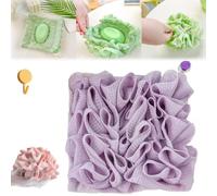 LUYJWZN Washcloth Loofah Combo, 2 in 1 Loofah, Loofahs Washcloth for Bar Soap, Soap Bar Loofahs, for Body Wash Cleansing (1pcs-Purple)