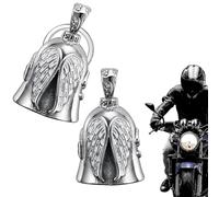 Luylmo Campana de moto Guardian Bell para motocicleta, campanilla de motocicleta, amuleto de la suerte, campana de protección de ángel para bendecir la paz, amuleto de la suerte (2PCS angels)
