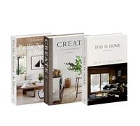 Luyseyha - Juego de 3 libros decorativos de imitación para estética del hogar, decoración de libros huecos falsos para estantería, mesa de café, sala de estar, dormitorio