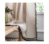 LUYSGBXR 1 Panel Red Checkered Curtains Patchwork Sheer Lace Crochet For Bedroom Living Room Window Kitchen Curtain Home Decorations(A Small Flower,W150cmXH240cm)