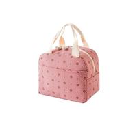 LUYSGBXR Bolsa Comida Trabajo Floral Corduroy Lunch Bag Printed Food Handbags Portable Thermal Box(Color1)