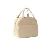 LUYSGBXR Bolsa Comida Trabajo Insulated Bento Bag Embroidery Portable Corduroy Lunch(Khaki)