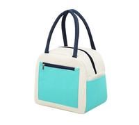 LUYSGBXR Bolsa Comida Trabajo Insulation Colorblock Pocket Large Capacity Lunch Box Storage Bag Student Bags Picnic Food(Beige)