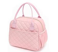 LUYSGBXR Bolsa Comida Trabajo Quilted Lunch Tote Bag Suitable For Work Travel Picnics(Pink)