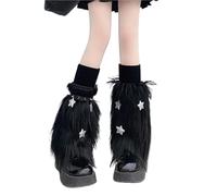 LUYSGBXR Calentadores Piernas 2pair Women Furry Leg Warmers Boot Covers Lady Cute Warm Sock Fashion Socksarm Socks(Green)