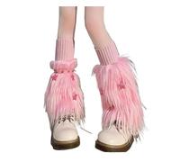 LUYSGBXR Calentadores Piernas 2pair Women Furry Leg Warmers Boot Covers Lady Cute Warm Sock Fashion Socksarm Socks(Dark Grey)