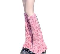 LUYSGBXR Calentadores Piernas 3pair Spicy Leopard Print Calf Pile Socks Women Autumn And Winter Warm Leg Covers Trumpet Plush(Color 02)