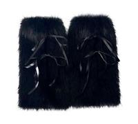 LUYSGBXR Calentadores Piernas Christmas Autumn Winter Strap Hairy Leg Cover Middle Tube SpicyGirl Thickened Rabbit Hair Sweet Socks White Warm Women(Black)