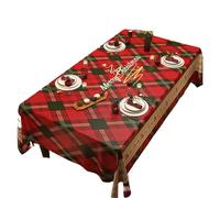LUYSGBXR Christmas Tablecloth Atmosphere Theme Red Checkered Rectangular Dining Table Cloth Party Decoration Wear-Resistant(Color 09,100x100cm)
