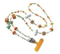 LUYSGBXR Cuerda Para Movil La pequeña cadena fresca for teléfonos móviles es enorme y atractiva con cuentas de dopamina y una linda correa de dibujos animados que cuelga(Yellow/Gold)