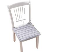 LUYSGBXR Flannel Solid Color Seat Cushion Winter Plush Thickened Office Chair Autumn Warm Soft Strapped Cushions(Light Grey,45x45cm)