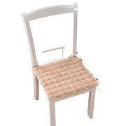 LUYSGBXR Flannel Solid Color Seat Cushion Winter Plush Thickened Office Chair Autumn Warm Soft Strapped Cushions(Khaki,50x50cm)