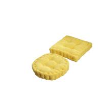 LUYSGBXR Floor Square Pillow For Seating On Solid Tufted Thick Pad Cushion For Yoga Balcony Chair Seat Cushions Pouf(Yellow,Round 45cm)