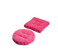 LUYSGBXR Floor Square Pillow For Seating On Solid Tufted Thick Pad Cushion For Yoga Balcony Chair Seat Cushions Pouf(Rose Red,Round 50cm)