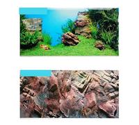 LUYSGBXR Fondo Acuario Póster de Fondo de Acuario de Doble Cara, 60, 100 y 150CM de Alto, Tanque de Peces de Roca, Fondo de Pared Decorativo, Imagen Decorativa Brillante(White,60 x 30 cm)