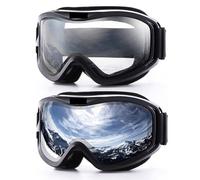 LUYSGBXR Gafas Esqui Gafas de esquí for Hombres y Mujeres, Deportes de Nieve de Invierno con máscara de Doble Lente antivaho Gafas Snowboard Moto de Nieve(C5 Clear C6 Silver)