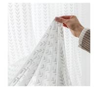 LUYSGBXR Leaf Stripe Embroidered Lace Curtain, Breathable Bedroom Window Covering, Elegant Home Decor, 1 Piece(Color2,W300xL260 cm)