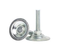 LUYSGBXR Patas para Muebles 2Pcs Base 95mm Iron Galvanized M18 M20 Thread Adjustable Foot Cups Lathe Legs Leveling Feet(Base Dia95xM18x100mm)