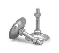 LUYSGBXR Patas para Muebles 8Pcs Base 38mm Iron Galvanized M8 M10 Thread Adjustable Foot Cups Lathe Legs Leveling Feet(Base Dia38xM8x60mm)