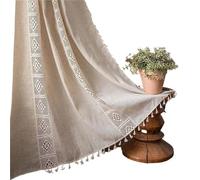 LUYSGBXR Plaid Window Curtain Rod Pocket Semi Sheer Crochet Lace Curtains For Bedroom Living Room Farmhouse Decorations(Purple,W150cmXH160cm)