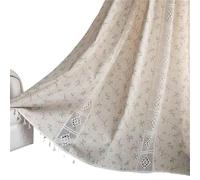 LUYSGBXR Plaid Window Curtain Rod Pocket Semi Sheer Crochet Lace Curtains For Bedroom Living Room Farmhouse Decorations(White,W150cmXH220cm)