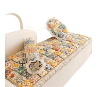 LUYSGBXR Plush Velvet Sofa Cushion Pastoral Style Seat Cover Multi-Functional Non-Slip Bay Window Tatami Pad(Yellow Color,70x180cm 1pc)