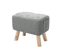 LUYSGBXR Reposapies Salon Reposapiés otomano tapizado con Bolsillo, sillón, sofá, decoración del hogar(Gray)