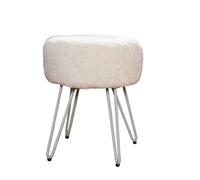 LUYSGBXR Reposapies Salon Taburete for el hogar, Dormitorio, tocador, Taburete Redondo Acolchado, Silla Decorativa, Ocio(White)