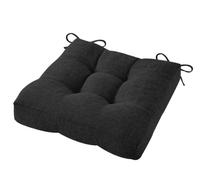 LUYSGBXR Square Seat Cushions with Straps Linen Windowsills Bench Chair Seats Patio Pads Bay Window Mats For Garden Home(Black 37,50x40x6cm)