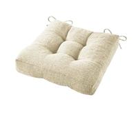 LUYSGBXR Square Seat Cushions with Straps Linen Windowsills Bench Chair Seats Patio Pads Bay Window Mats For Garden Home(Beige 1,50x50x6cm)