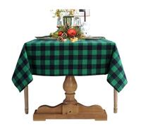 LUYSGBXR Thick and Durable Christmas Checkered Tablecloth For Kitchen, Wedding, and Holiday Table Decorations(Green Black,140 * 180cm)