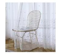 LUYSGBXR White Embroidered Lace Floral Sheer Curtain For Livingroom Romantic Jacquard 3D Embossed Balcony Window Treatment Drape(Grommet Top,1pcs W350xH265 cm)