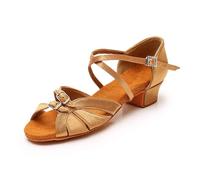 LUYSGBXR Zapatos Baile Latino Zapatos de Baile for niñas y Mujeres, Zapatos de salón Latino, Zapatos de Baile de Tango Moderno, Sandalias de Salsa, tacón de 3,5 cm(Beige,40)