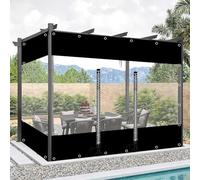 LuysmengEU Outdoor Vinyl Curtains with Zips, 0.3mm Transparent PVC Tarpaulin Panels, Tarpaulin Side Panels with Eyelets, Cold and Warm Folding Rainfly in Winter(1.2x2.2m/3.9x7.2ft)