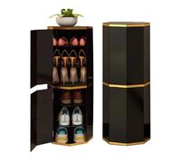 LuysmengEU Zapatero de Moda de Metal, Giratorio 360°, Armario Zapatero Redondo, Torre Vertical, estantes for Zapatos, diámetro 32/40 cm.(Black,35 * 86cm)