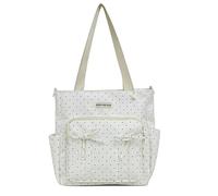 LUYYBDBG Bolso de Hombro para Mujer, Tutoría Liviano, Estilo Universitario, Gran Capacidad, Carga Libros Clase, Disparador Estudiantes, Cruzado Niñas-Blanco-con Colgante