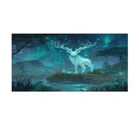 LUYYSKY Toalla de playa de secado rápido con pintura al óleo vintage, diseño rústico, bosque brumoso, galaxia, aurora boreal, vida silvestre, ciervos, viajes, vacaciones, toallas de baño de una sola