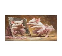 LUYYSKY Toalla de playa realista y divertida de secado rápido, diseño vintage de cuento de hadas, caricaturas, animales, cerditos, viajes, vacaciones, toallas de baño de una sola cara