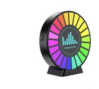 Luz activada por sonido RGB con micrófono HD 2K para aplicación Vibes, lámpara de ambiente controlada por voz con 8 modos de velocidad y AGC, recargable (A)