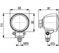 HELLA 1G0 996 176-041 Halógena-Faro de trabajo - Modul 70 - 12V - montaje exterior/atornillado - de pie - Iluminación campo cercano - Conector: H9 Stecker