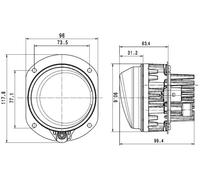 HELLA 1N0 011 988-051 LED-Faro antiniebla - 90mm Performance L4060 - 12/24V - redondo - Montaje - Tulipa transparente - Color de tulipa: transparente - Conector: FEP - izquierda