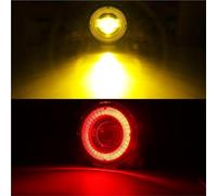 Luz Antiniebla LED H11 30 W Coche Luz Circulación Diurna Tipo Ojo Ángel DRL 12 V para Ford para Fiesta V Vi Hatchback Van 2001 2002 2003 2004-2015 Coche Faro Principal Montaje(Yellow and Red)