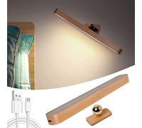 Luz Armario LED Pilas Lámparas de Pared USB Recargable Luces de Noche Armario Aplique de Pared con Interruptor Control Táctil, Madera Batería Lámpara de Armario Escalera con Tira Magnética