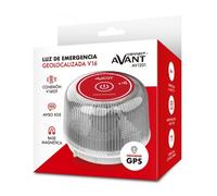 Luz baliza de emergencia para coche avant v16 connected av1201/ homologada/ base imantada/ geolocalizable/ funciona a pilas