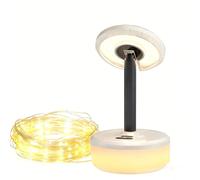 Euakee Luz Telescópica para Acampar, Cadena de Luces Linterna de Camping Portátil Recargable con 3 Modos de Luz, Luces al Aire Libre para Emergencia, Camping, Senderismo, 32,81 Pies