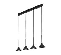 Luz Colgante 4 Luces Cody GU10 Negro 75 cm Acero Cocina Comedor