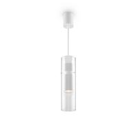 Luz Colgante Blanca Estrecha Ø 8 Cm GU10 Alumínio Vidrio Para Comedor