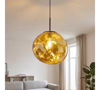 Luz Colgante Clonlina Vidrio Amarillo Metal E27 Ø36 cm Para Mesa