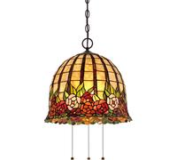 Luz Colgante FARFALLA 9 Colorida 3xE27 Ø38cm Ajustable Lámpara Tiffany Salón